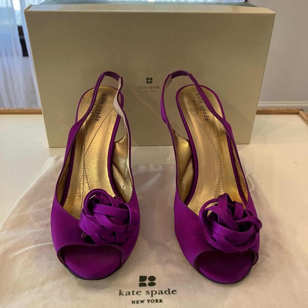 Kate spade jewel tone sling back heels